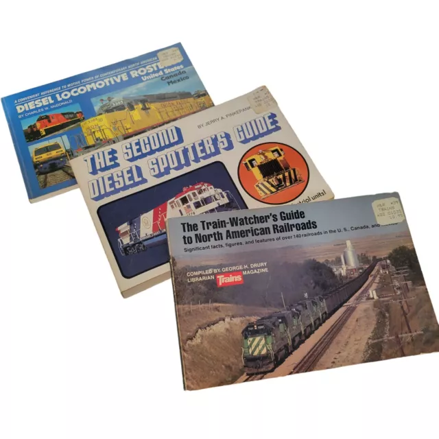 Vtg 80's Train Watchers Guides Lot of 3 Diesel Locomotive Spotter Books Kalmbach