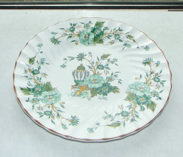 Crown Staffordshire Knochen China Kowloon Muster Essteller 27 cm c1960er Jahre grün
