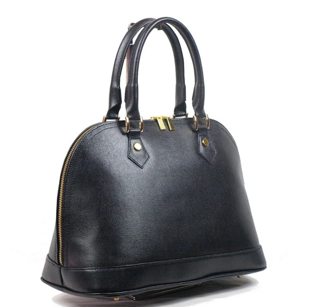 Sac à main 100% Cuir Véritable Sac à Bandoulière Italy Porté Epaule Noir