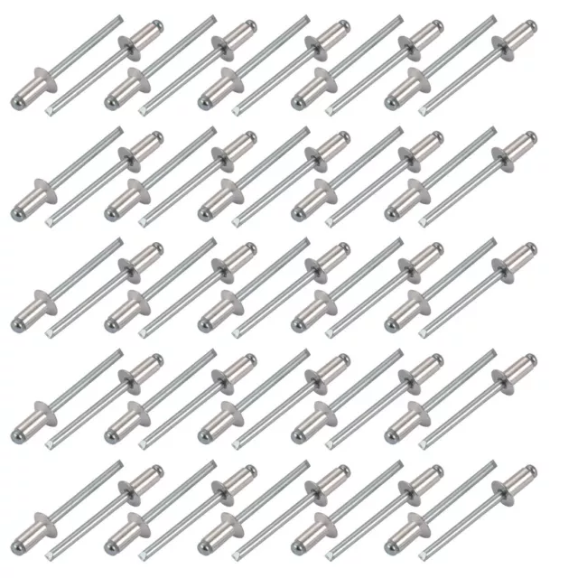 M5x10mm Tête fraisée aluminium fin ouvert Rivets aveugles ton argent 50pcs