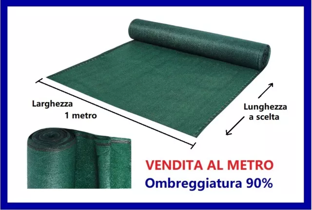 Rete Telo ombreggiante frangivista frangisole oscurante verde 90% al metro