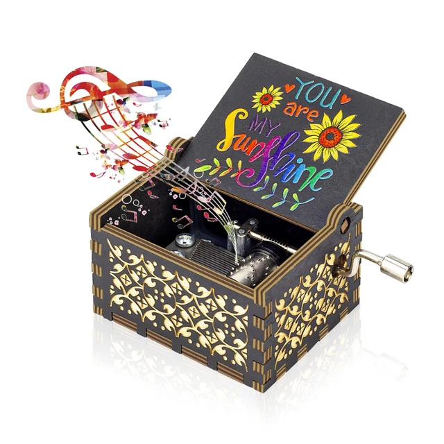 You My Wooden Music , Laser Hand Crank Musical Gift Lover,Boyfriend,Girlfr