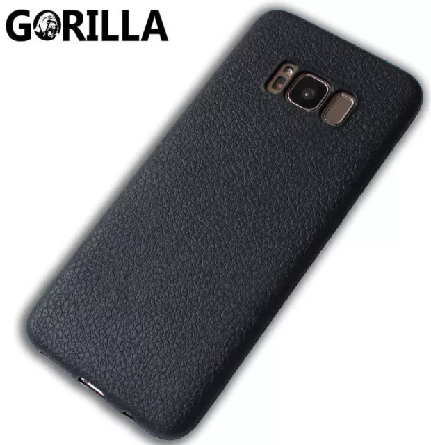 Leather Style Skin Slim Matte Back Case Cover Samsung Galaxy S9 S8 Note 8 A5 S7e