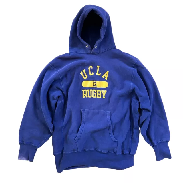 VINTAGE 70S CHAMPION reverse weave hoodie UCLA Rugby Size Large VTG ...