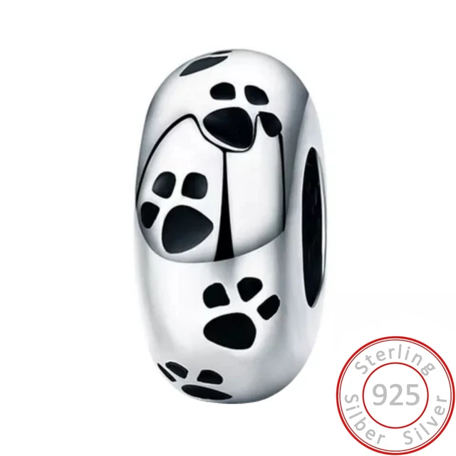Charms Anhänger Pfote Hund Katze Stopper Charm Damen Armband 925 Sterling Silber