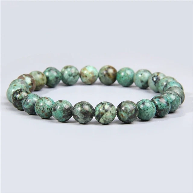 Bracelet Perles Turquoise Africaine Naturelle Sur Mesure - Fait Main En France