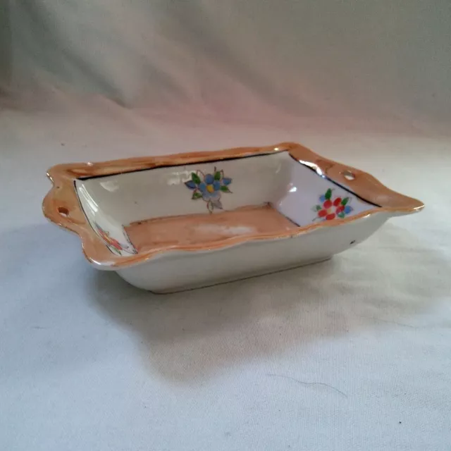 Floral Trinket Dish Vanity Tray Ceramic Vintage Made In Japan