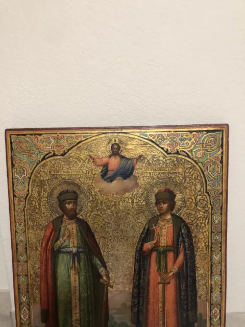 19 th Century ￼Antiques, Orthodox Large Russian icon: of Selected Saints. 3