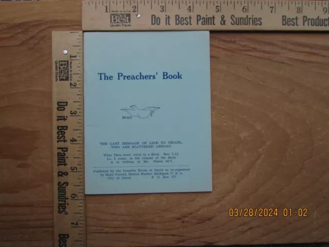 the preachers book - Mary Purnell - israelite house of david benton H MI booklet