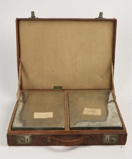 Abercrombie & Fitch Leather Prohibition Bootlegger Briefcase Liquor Flasks 256oz