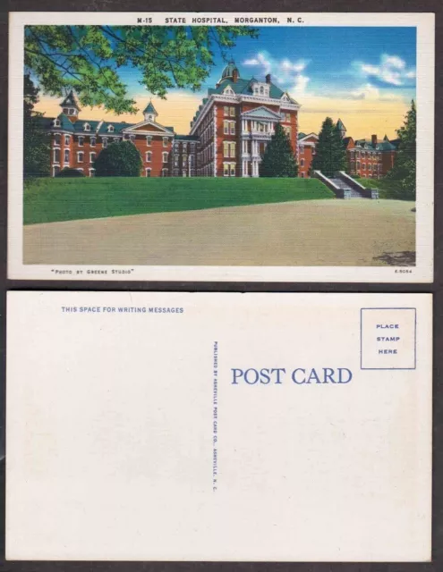 Old North Carolina Postcard - Linen Era - Morganton - State Hospital