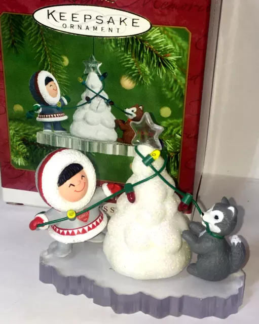 HALLMARK Keepsake 2001 FROSTY FRIENDS Christmas Ornament KOCC REPAINT Colorway