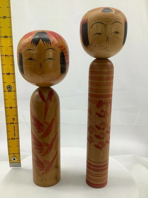 japanese kokeshi old doll ２set vintage Yamagata 24㎝9.44inch Togatta