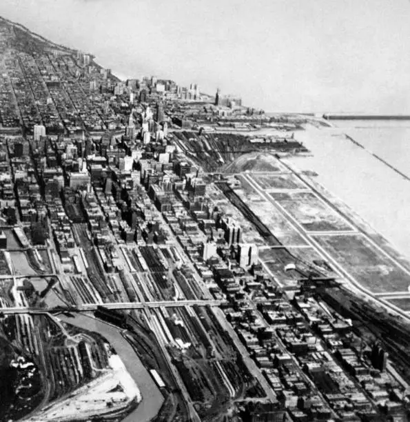 Aerial view of Chicago Illinois USA in the early twentieth century Old Photo