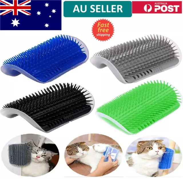 Pet Cat Self Groomer Brush Massage Comb With Catnip Wall Corner Hair Removal  Au