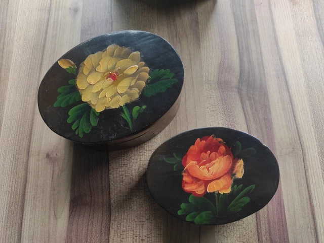 Boîte Décorative En Laque épaisse, Faite Main, Années 70-80 - Carrée 10cm