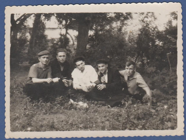 Handsome Guys Smoking and Boozing Gay interest Soviet Vintage Photo USSR