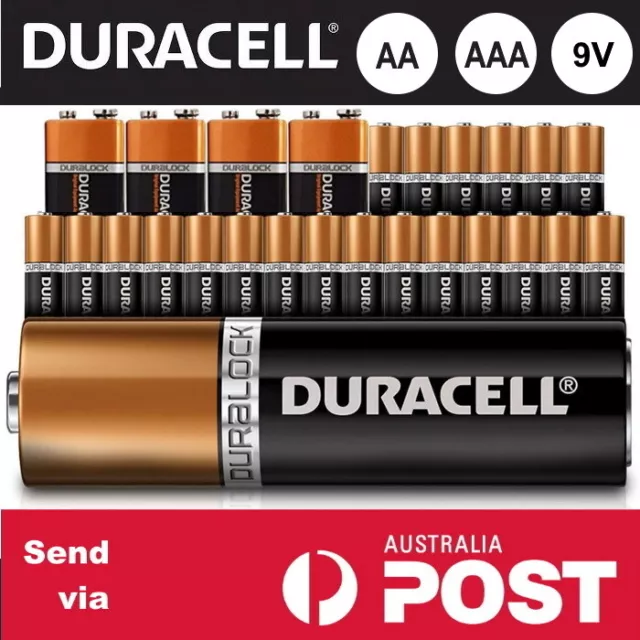 20x 10x 5x Genuine Duracell AA AAA 9V Battery Coppertop Alkaline Batteries AU