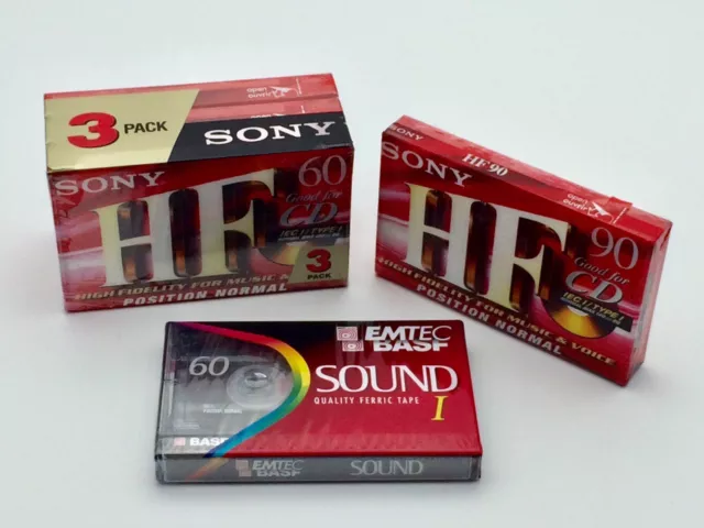 vintage BASF Sony Leerkassetten Kassetten Audiokassetten Musikkassetten Audio