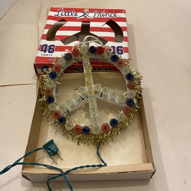 VINTAGE LITTLE PRINCE Peace Plaque Tree Topper Red White Blue As Is $12 ...