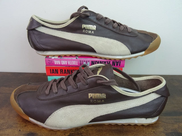 MENS PUMA ROMA Vintage Trainers Size UK 8 White And Blue 59.99