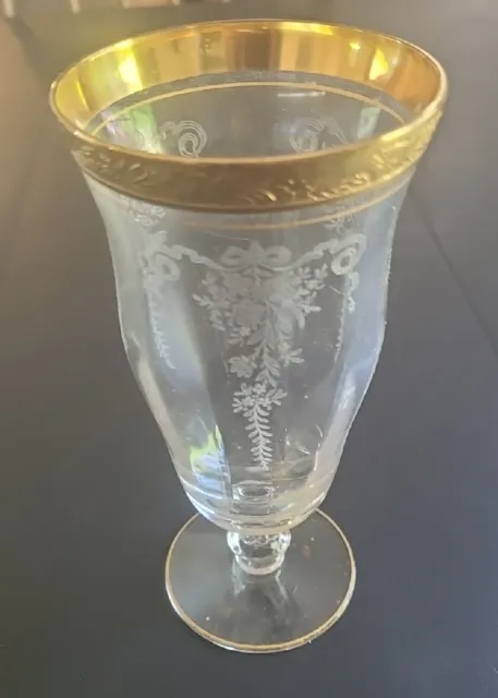 Tiffin Franciscan Melrose Gold Encrusted Iced Tea Glass