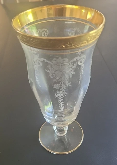 Tiffin Franciscan Melrose Gold Encrusted Iced Tea Glass