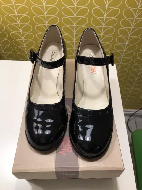 ORLA KIELY FOR Clarks Dorothy Black Patent Leather Shoes Size 6.5 £49. ...