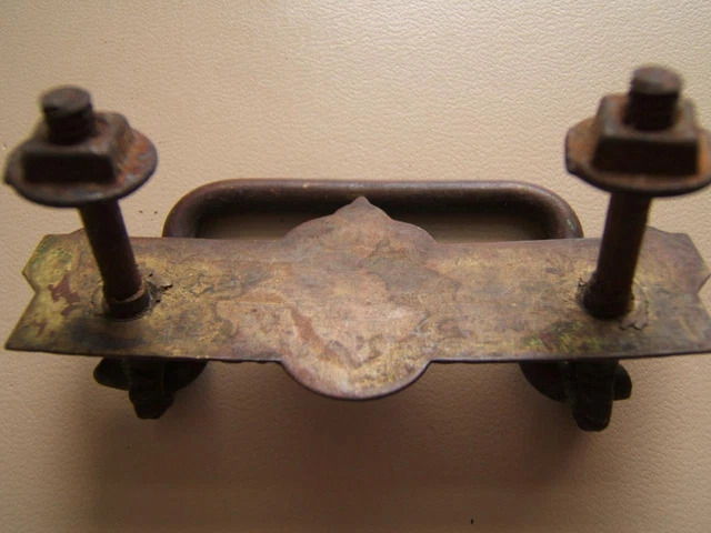 2 Antique Bronze Brass Eastlake Drawer Pulls Engraved Butterfly 3