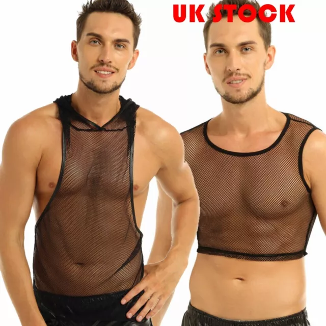 Men Sports Bra Crop Tank Top Vest Y-Back Fitness Muscle T-shirt Clubwear  Costume 