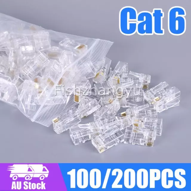 100/200PCS RJ45 CAT6 CAT6e  Connector Modular Plug Network Ethernet Cable Crimp