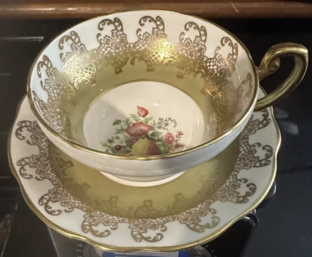 Vintage E B Foley Bone China Cup And Saucer Gold Accents