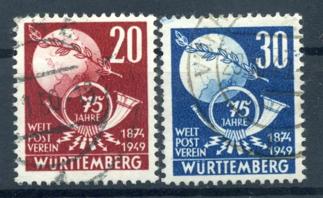 880653) Frz. Zone Württemberg Nr. 51-52 gestempelt, UPU, Weltpostverein