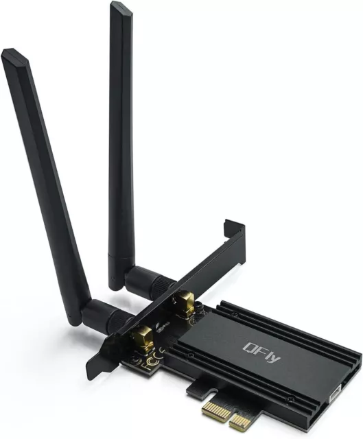 Tarjeta QFly PCIe WiFi 6E, adaptador de tarjeta de red AX210 para juegos de PC, Bluetooth 5.3