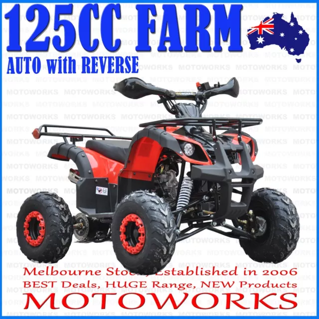 125cc FARM AUTO WITH REVERSE ATV QUAD Dirt Bike Gokart 4 Wheeler Buggy kids red