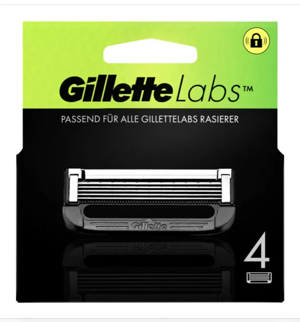 Gillette Labs Rasierklingen Original 4 Pack Für Alle Labs Rasierer 100% OVP