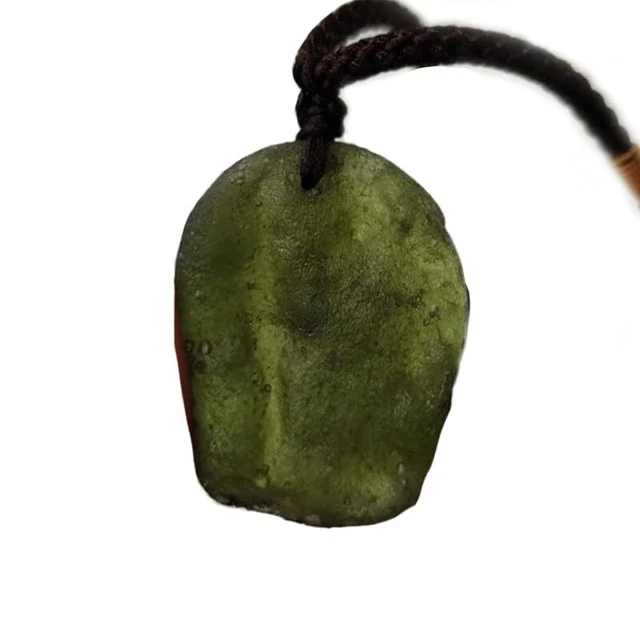 TAMHOPE Collier de Pierre Brute de météore tchèque moldavite, Pendentif en Pierr