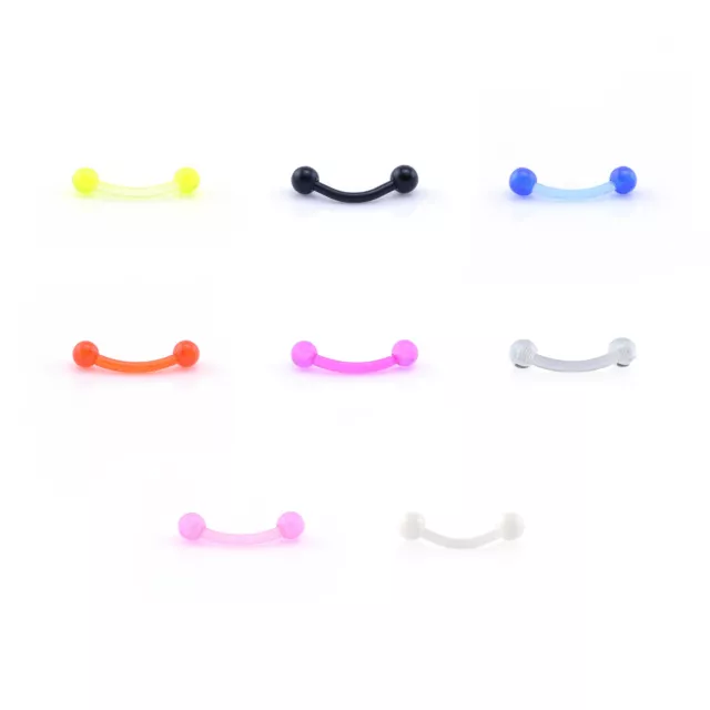 Curved Banana Barbell Bioflex PTFE UV Coloured flexible  Various Sizes & Colours