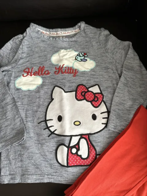 Girls Hello Kitty Outfit Set Age 3-4 Years T-shirt Top Leggings Mothercare