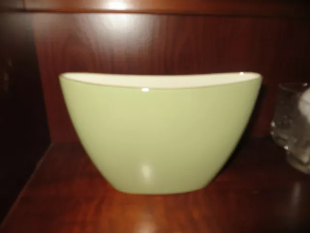 - Lenox CELADON Green Modern Bowl VASE Gold Rim Made in USA Mark  MINT Vintage