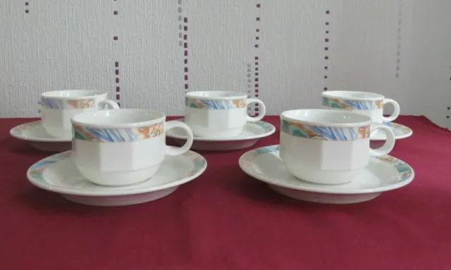 5 Tazas De Café en Porcelana VILLEROY ET BOCH Modelo Olbia