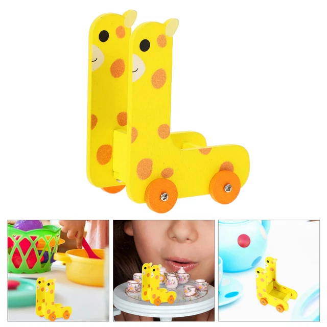 Doll House Miniature Animal Style Storage Cart Wooden Cart Model Storage Holder
