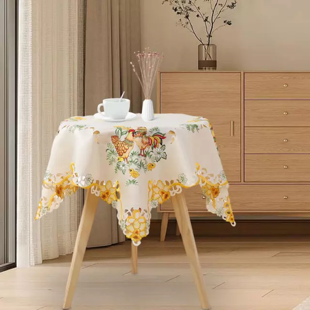 Easter Table Cloth Washable Easter Decoration Easter Chicken Table Cover