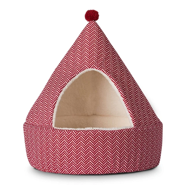 Vibrant Life Hideaway Herringbone Small Cat-Dog Bed