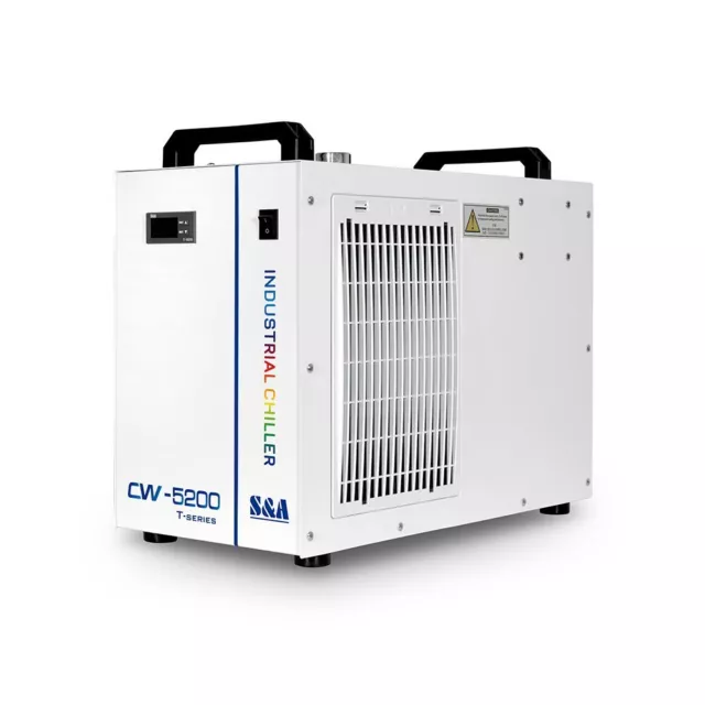 110V 0.93HP CW-5200DH Industrial Water Chiller - 8KW Spindle/100W Laser Tube