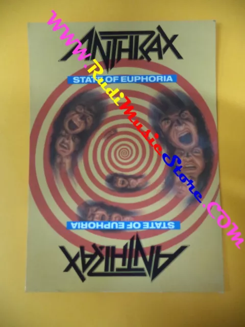 CARTOLINA PROMOZIONALE POSTCARD ANTHRAX State euphoria 10x15 cm no cd dvd lp mc