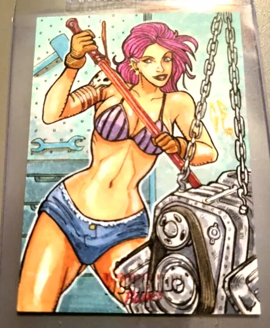 5finity 2017 Workshop Babes Sketch card by Glen Fernandez 1 of 45 SUPER SWEET!