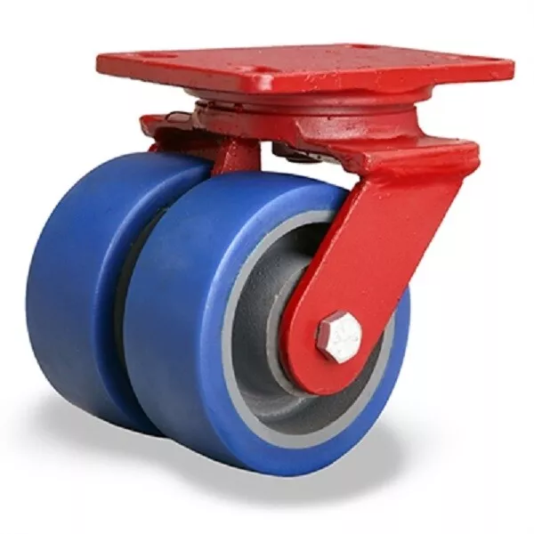 Hamilton Dual-Wheel S-HS2-5SPB 5" x 2" Ergo-Glide Polyurethane 1800 Lbs Capacity