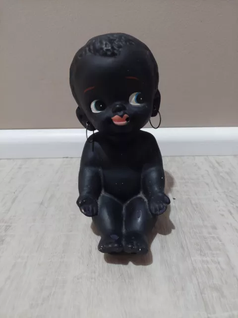 Vintage Retro Nitro Kogei Japan Barsony Era Black Baby Statue