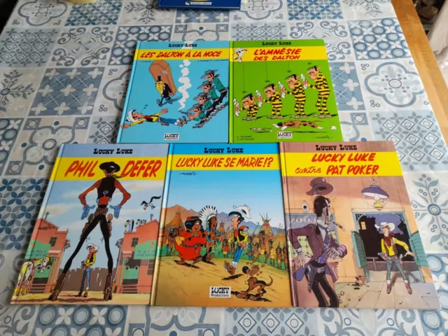 Morris / Lot de 5 BD / Lucky Luke Morris en réédition LUCKY PRODUCTIONS année 90